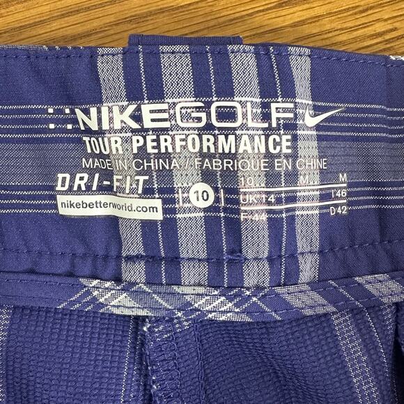 Nike Golf Purple Plaid Mid Rise Tour Performance Straight Leg Pants - Picture 4 of 8